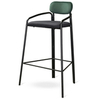 Барный стул Ror, Round, темно-зеленый/черный велюр