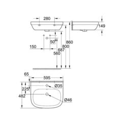 УМЫВАЛЬНИК GROHE EURO CERAMIC 60 39335000