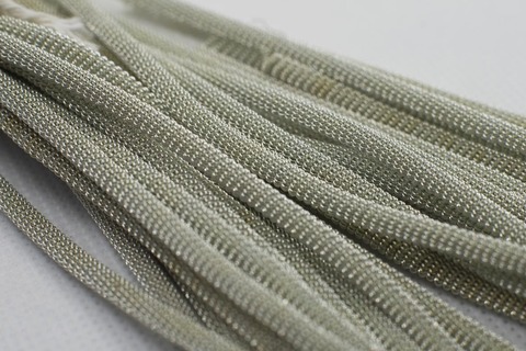 Канительный шнур, цвет серебро, 3 мм, 5 грамм
