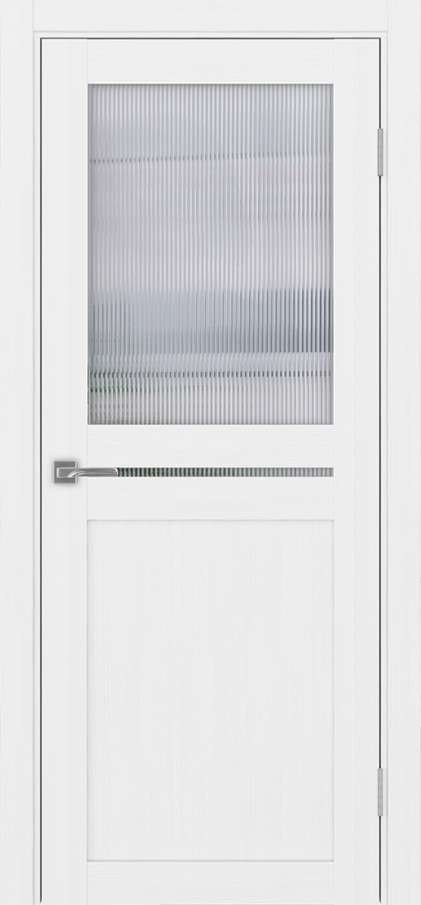 Дверь межкомнатная Оптима Порте Турин 520.221, цвет белый лед, экошпон, стекло мору