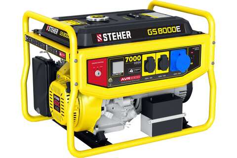 GS-8000Е бензиновый генератор с электростартером, 7000 Вт, STEHER