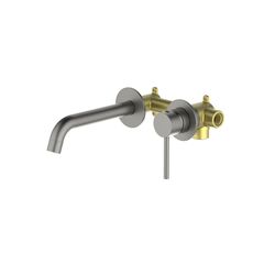 Aquatek AQ1313BGM AQ1313BGM ЕВРОПА смеситель для раковины настенный 2 отв. (внешняя и скрытая часть), шлиф. черный хром фото