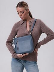 Сумка кожаная кросс-боди Deboro 3410 серый свет