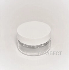Банка 60 мл пластик прозрачная с белой крышкой
