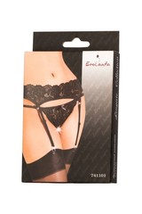 Эротический комплект Erolanta Lingerie Collection: (пояс для чулок и трусики кружевные, черные (50-52)