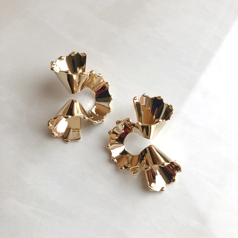 Серьги Стружка, позолота