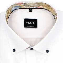 Сорочка мужская Venti Modern Fit 654439400-000 белая из фактурной ткани, короткий рукав