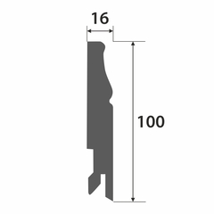 Плинтус МДФ ламинированный Лука Пл 100-2МДФ.2400.24016 белый 16x100х2400 мм