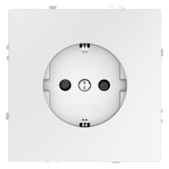 Розетка встраиваемая VOLTUM S70 с заземлением и защитными шторками, 16А, (белый матовый)