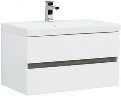 Aquanet 259007 Тумба с раковиной Беркли 80 белый глянец/дуб рошелье (259007) фото