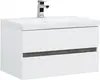 Aquanet 259007 Тумба с раковиной Беркли 80 белый глянец/дуб рошелье (259007)