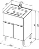 Aquanet 274130 Тумба с раковиной Алвита new 60 напольная 1 ящ., 2 дв. цв.белый матовый (274130)