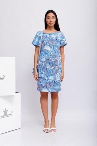 Diana Gallesi Платье хлопковое в абстрактный цветочный узор