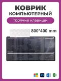 Коврик для мышки и клавиатуры большой Горячие клавиши, компьютерный коврик игровой 400*800, антискользящий, геймерский