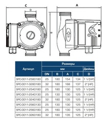 Stout циркуляционный насос 25-60/180 с латунными гайками (SPC-0011-2560180)