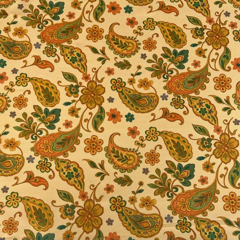 ЦВЕТОЧНЫЙ УЗОР, ПЕРСИКОВЫЙ ФОН - 100% хлопок