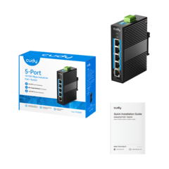 Cudy - Промышленный коммутатор с 5 портами 10/100 Мбит/с (4 порта PoE+) IF1005P