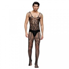 Боди сетка с цветочным принтом с чулками для мужчин (OS)