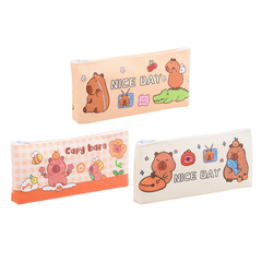 Пенал-косметичка Basir без наполнения, 19*9*2.5 см, серия "Капибара", ассорти