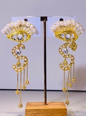 Серьги крупные в стиле Schiaparelli с подвесками S доллар