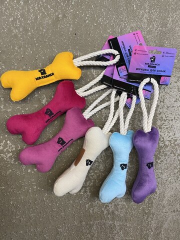 Игрушка Mr.Kranch для собак мелких и средних пород Косточка с канатом 31х9х4см