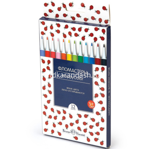 Фломастеры 12 цветов 