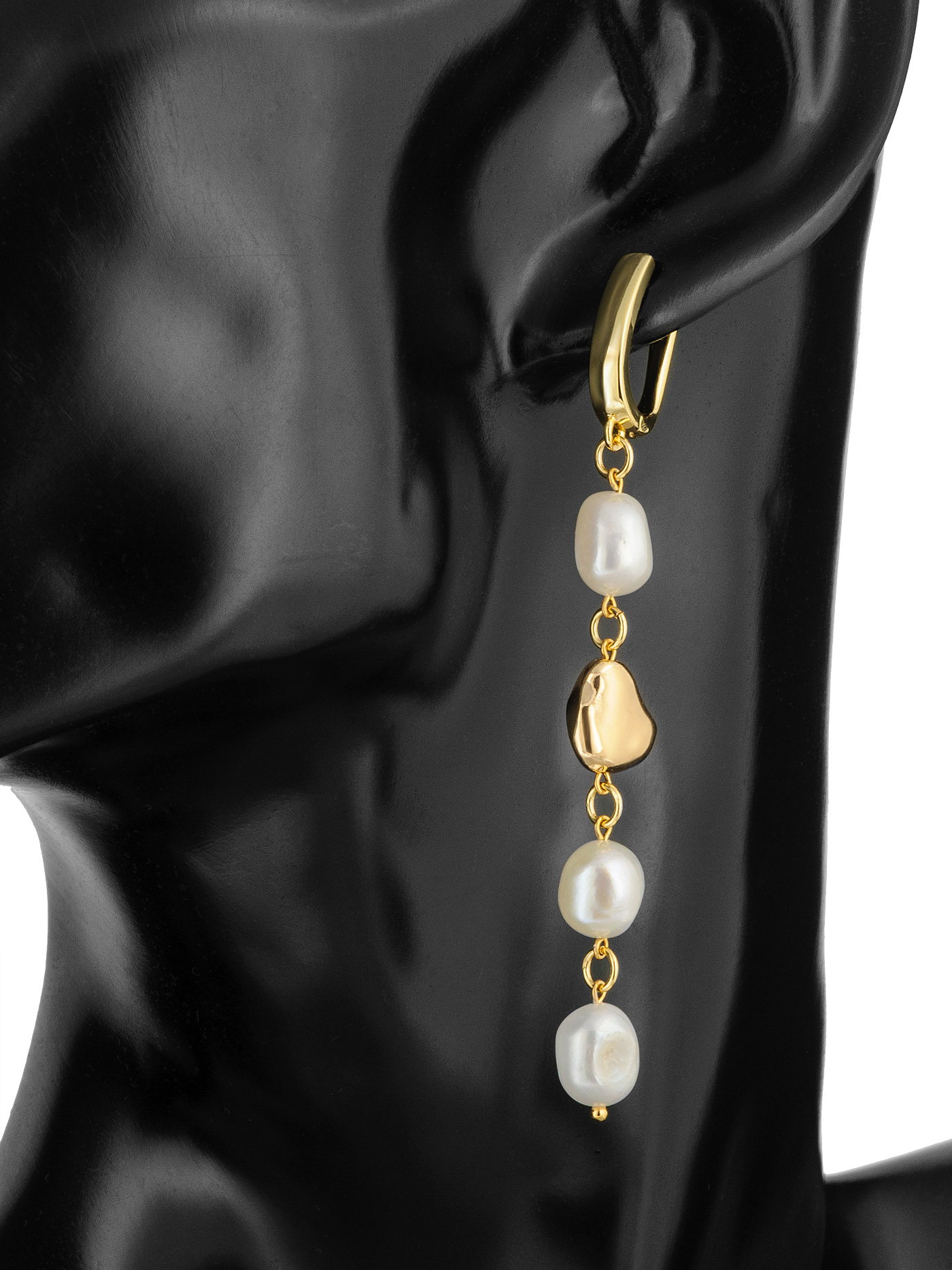 Длинные серьги с натуральным жемчугом барокко