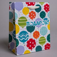 Пакет подарочный S вертикальный, Шарики, МИКС, 18*23*10 см (Д*В*Ш)