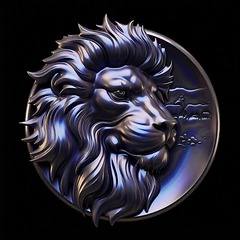 Силиконовый молд Медальон Лев правый малый