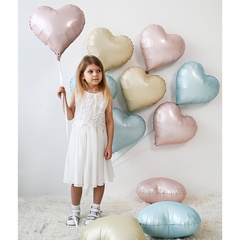 Г 18''/46 см, Сердце изящное, Сатин, Розовый (Pastel Pink), 1 шт.