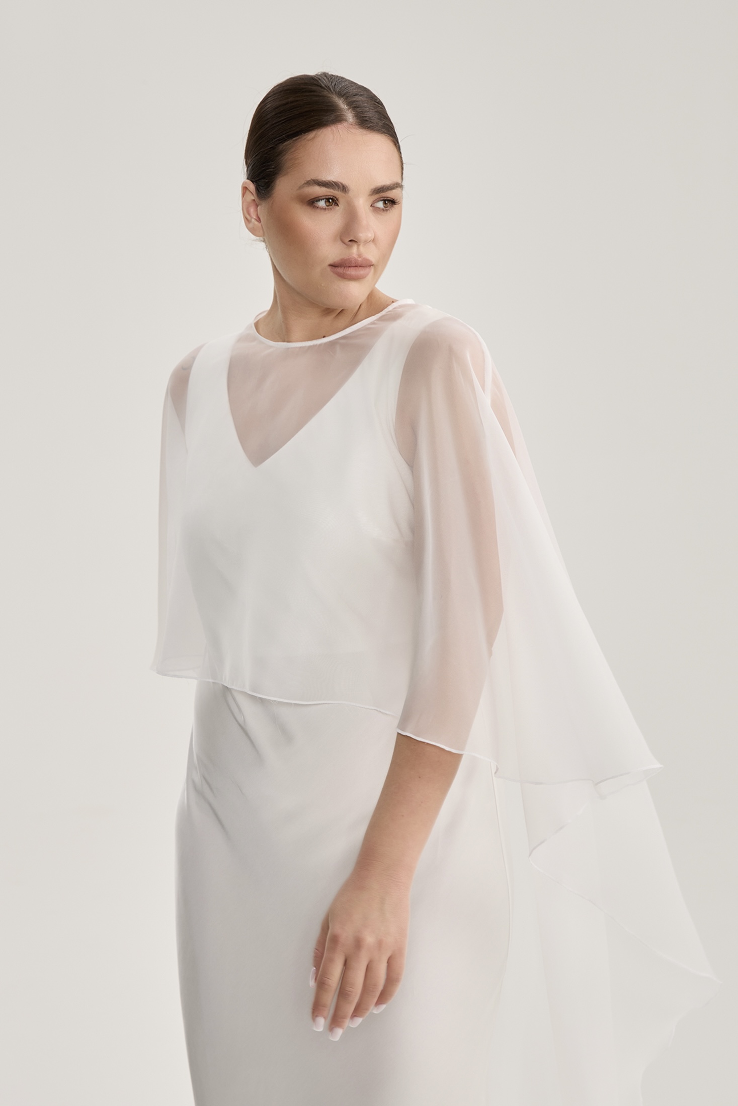 Накидка удлиненная, молочный