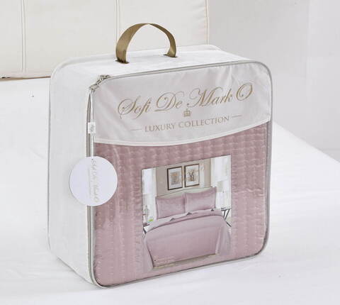 Покрывало 160x220 и наволочка 50х70 Sofi De MarkO Микаэлла розовое