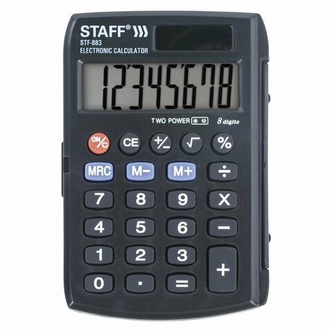 Калькулятор карм. 8-разр. (STAFF) STF-883, 95х62 мм,двойное питание 250196