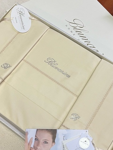 Постельное белье 2 спальное евро Blumarine Blunotte Avorio 1638
