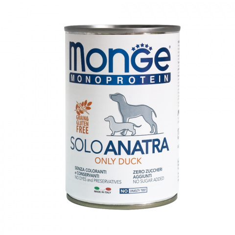 Monge Dog Monoprotein Solo консервы для собак паштет из утки 400 г