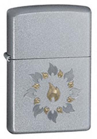 Зажигалка Zippo с покрытием Satin Chrome, латунь/сталь, серебристая, матовая, 36x12x56 мм