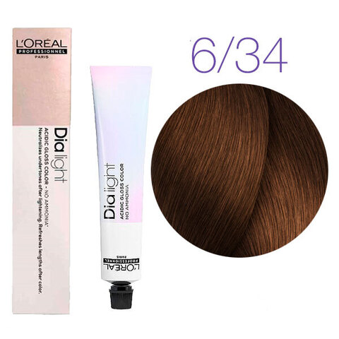 L'Oreal Professionnel Dia light 6.34 (Темный блондин золотисто-медный) - Краска для волос