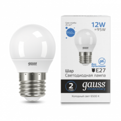 Лампа Gauss LED Elementary Шар 12W Е27 950lm 6500K  53232