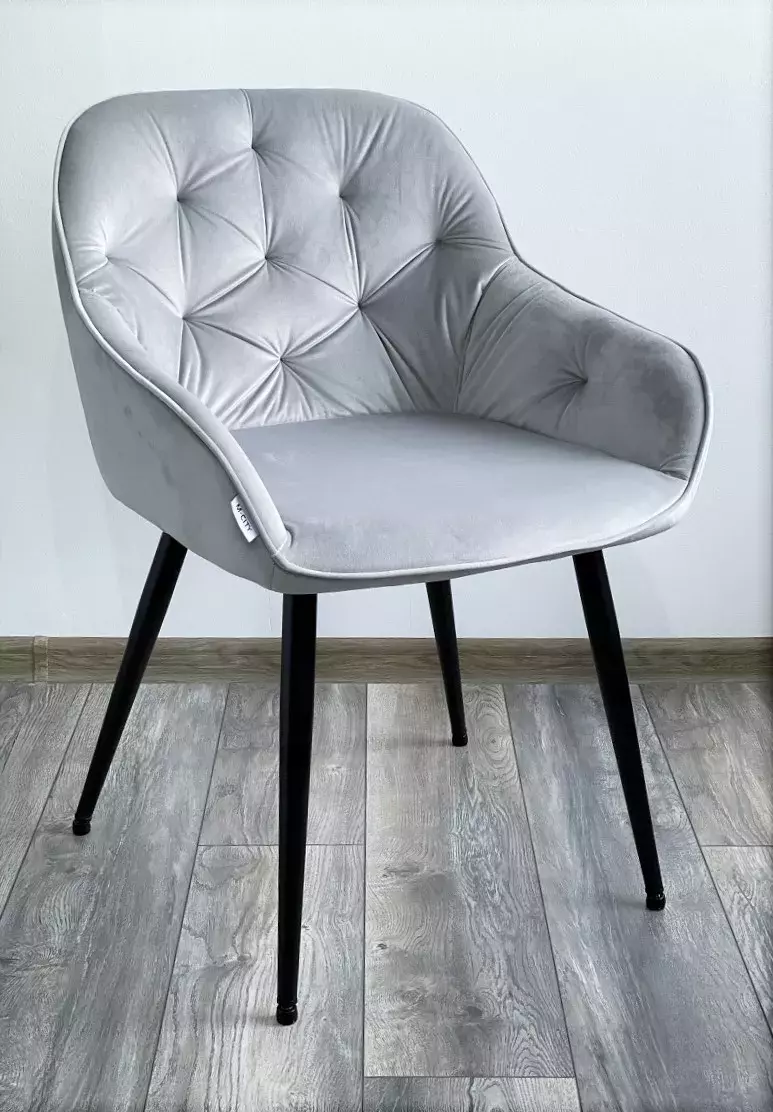 Стул BREEZE BLUVEL-03 LIGHT GREY, велюр / черный каркас М-City