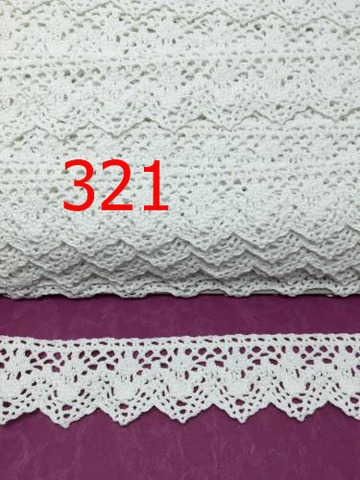 Кружево хлопок, белое, ширина 3,5 см, набор 2 метра