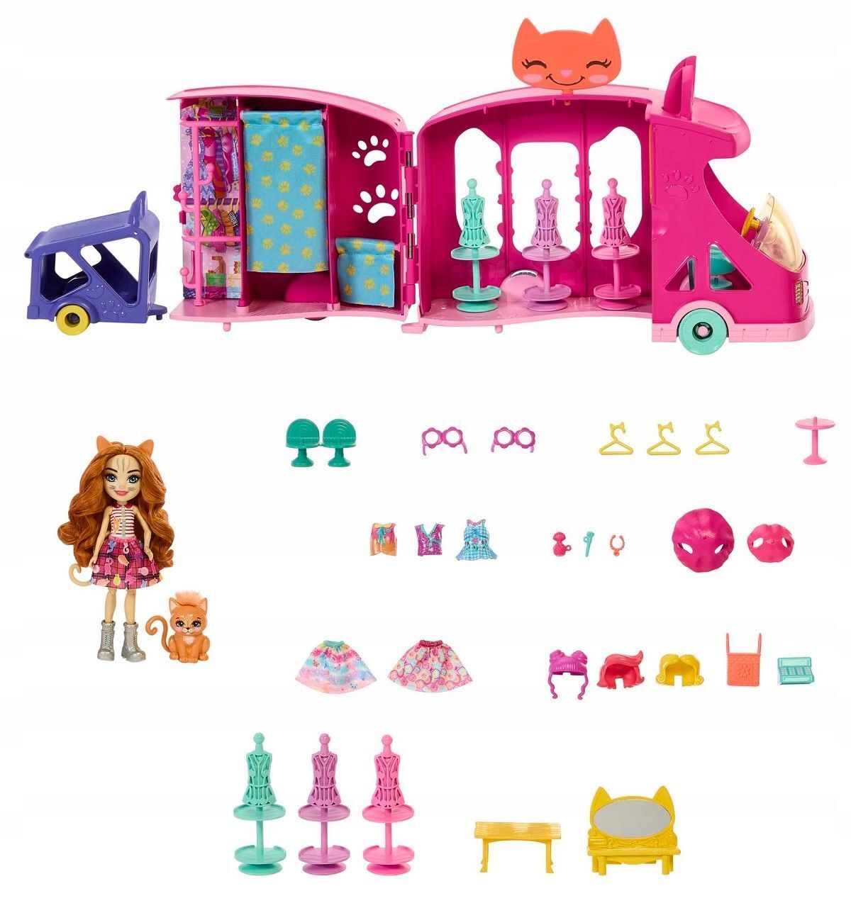 Кукла Enchantimals Mattel - Мобильная студия моды с куклой и прицепом для  домашних животных HPB34 купить в Москве | Доставка по России.