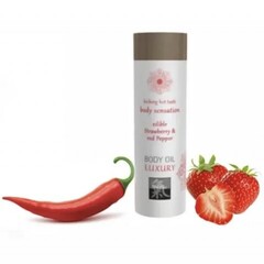 Съедобное масло для тела Клубника и Красный перец от Shiatsu 75 мл.