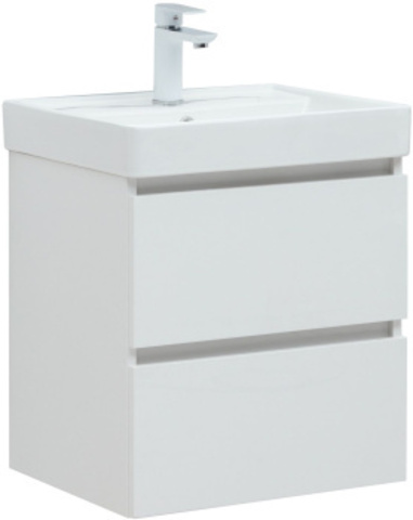Aquanet 308332 Компл.2 - Тумба Вега 50 2 ящ. цв.белый глянец (308332)