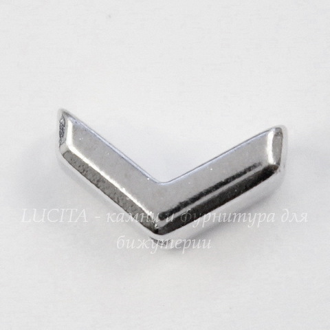 Бусина TierraCast "Chevron" 10х5 мм (цвет-платина)