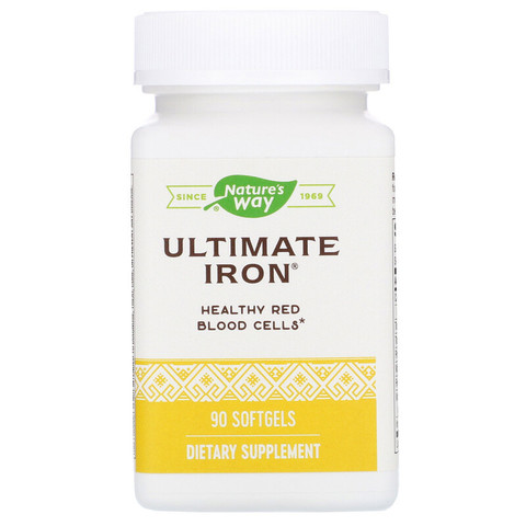 Nature's Way, Ultimate Iron, 90 мягких желатиновых капсул