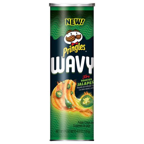 Чипсы Pringles Wavy Roasted jalapeno Принглс рифлёные жареный халапеньо 130 гр