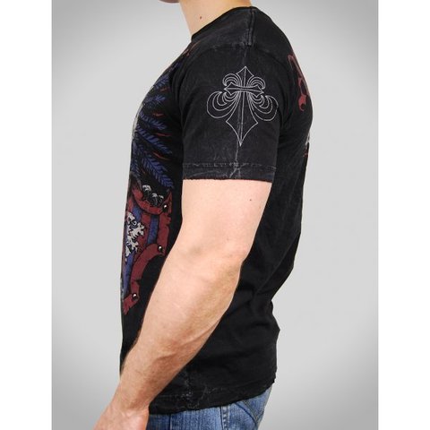 Affliction | Футболка мужская Ricky Hatton Black Tee Signature Series A724BLK левый бок