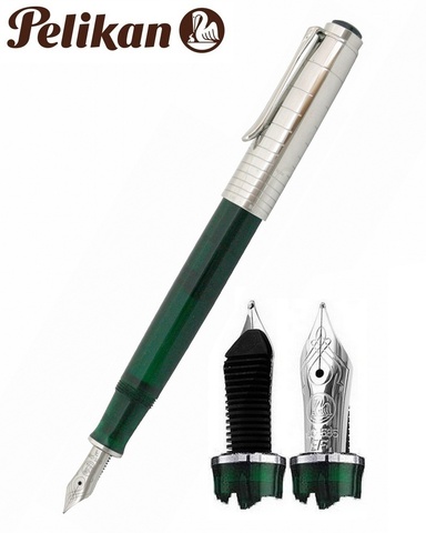 Ручка перьевая Pelikan Souverän® Precious Metals M425, Dark-Green Transparent ST, F (945147)