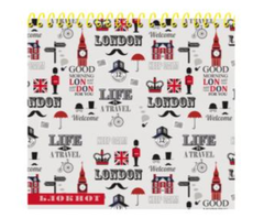 Блокнот А6 128л на цвет. спирали АНГЛИЙСКИЙ ОРНАМЕНТ-2 (Б128-7094) 7БЦ,цвет.мел.обл, блок офс,мат