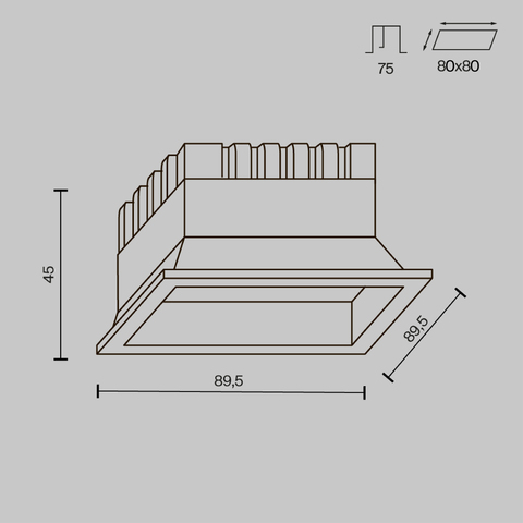 Встраиваемый светодиодный светильник Maytoni Okno DL056-8W3-4-6K-W